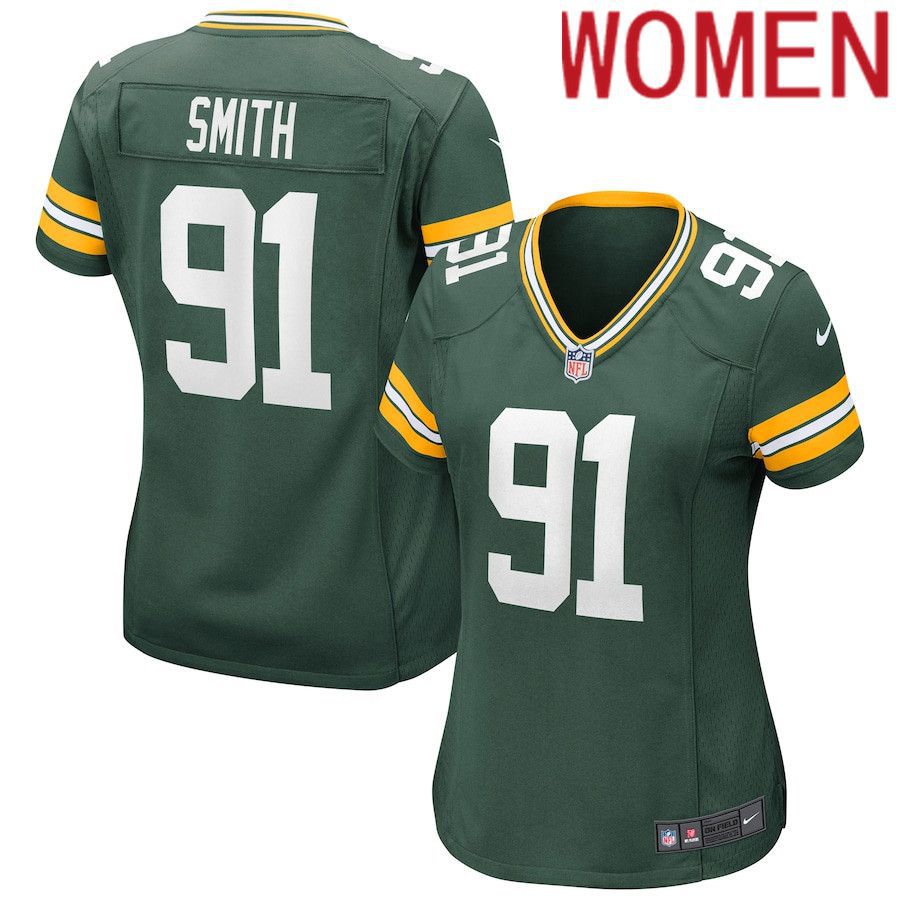 Women Green Bay Packers 91 Preston Smith Nike Green Game NFL Jersey